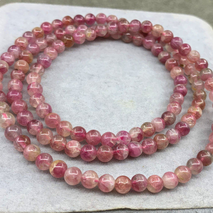 送礼水晶饰品鲜艳颜色红碧手串桃花旺夫碧玺手链手链