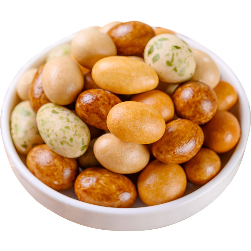 新货多彩豆鱼皮花生米散装500g脆皮豆80后怀旧零食老式日本豆