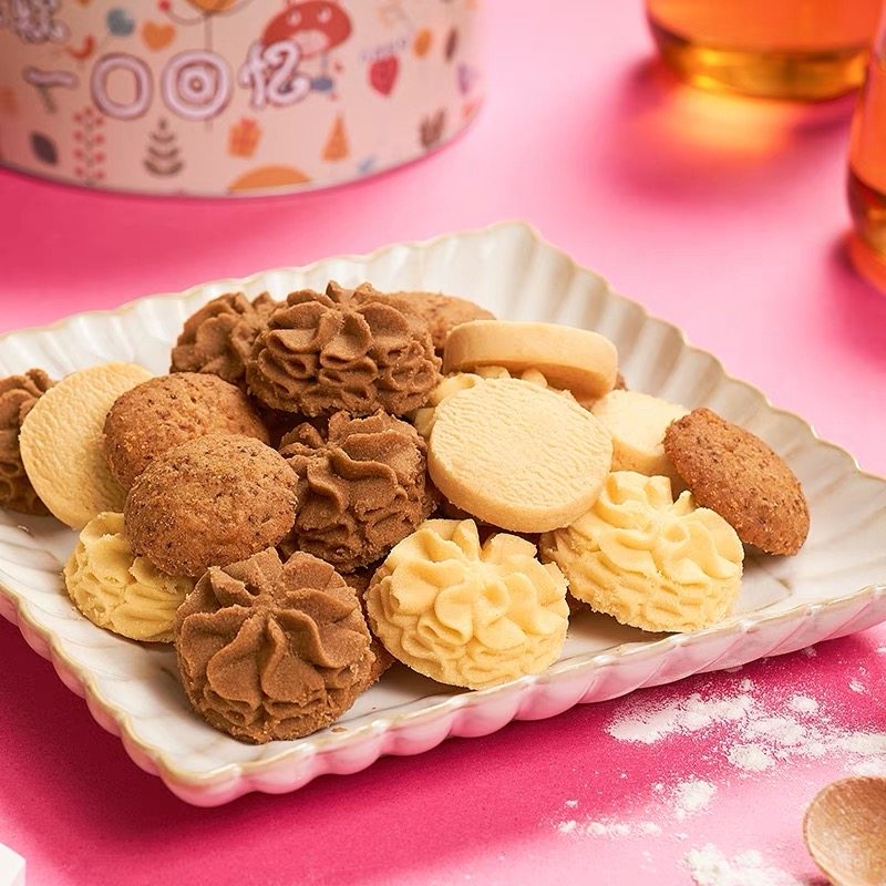 珍妮曲奇小熊手工饼干礼盒640g四味办公室休闲零食进口原料香港味