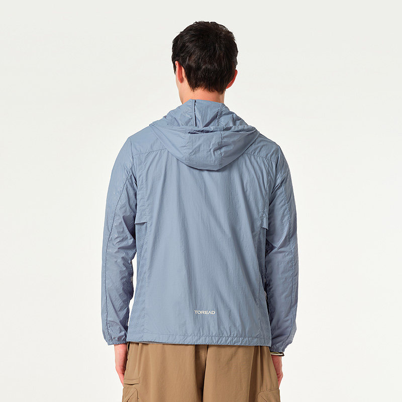 探路者皮肤衣男夏季新款户外旅行光变印花upf50防晒衣