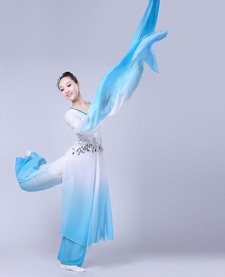 2018新款水袖古典演出服惊鸿舞凉凉舞现代采薇古典舞服