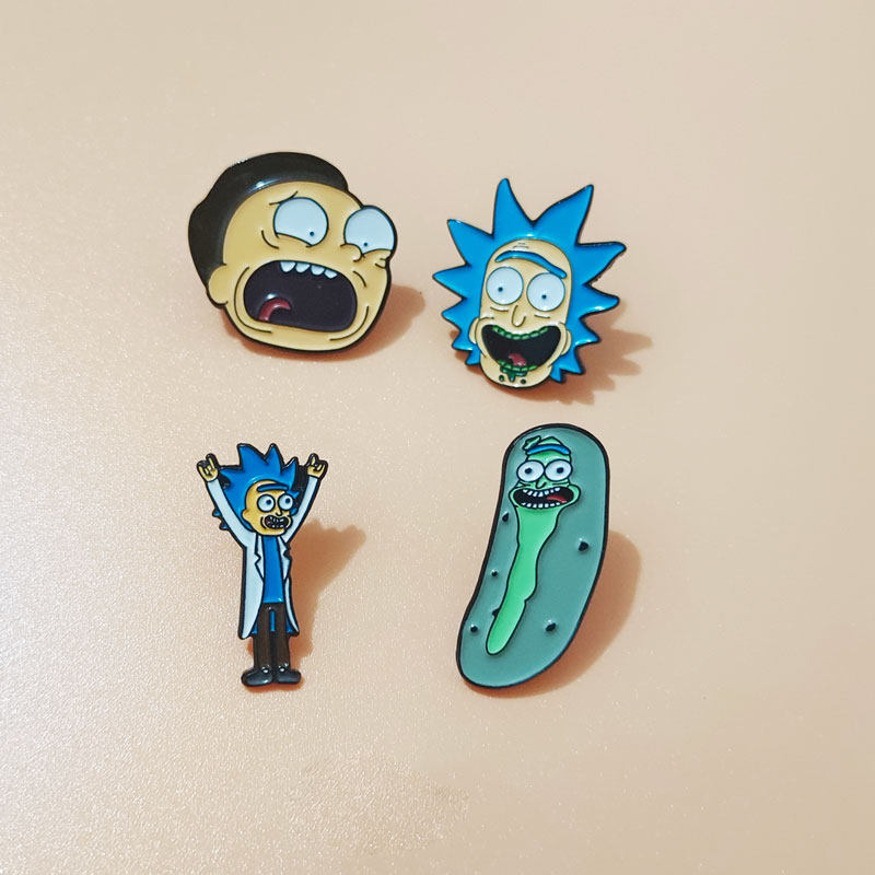 rickandmorty瑞克莫蒂可爱卡通胸针黄瓜徽章胸针