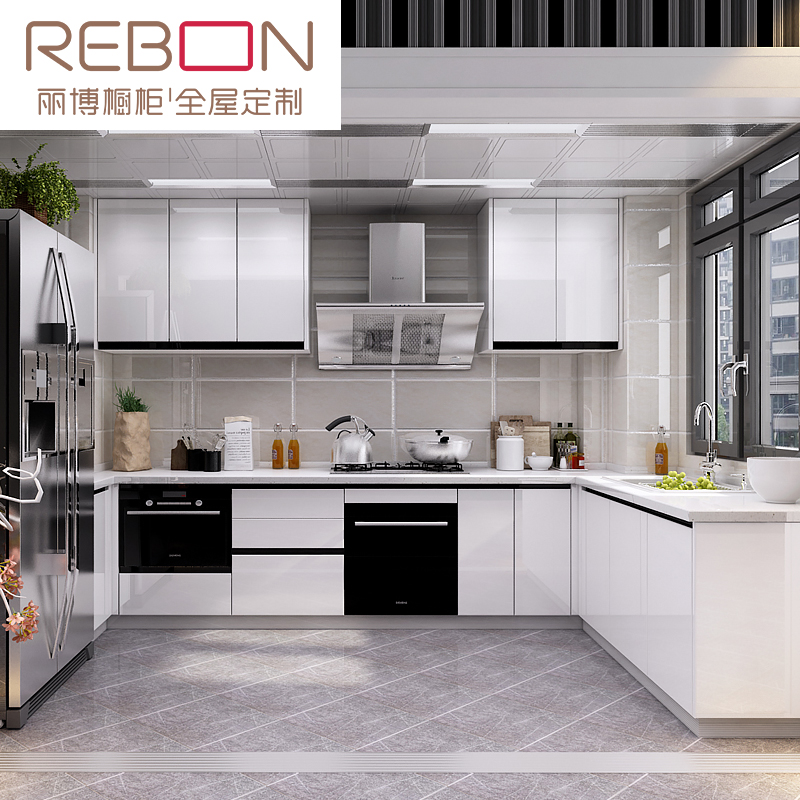 德意丽博整体厨柜定制 现代简约风格 uv烤漆门板 厨房橱柜定制