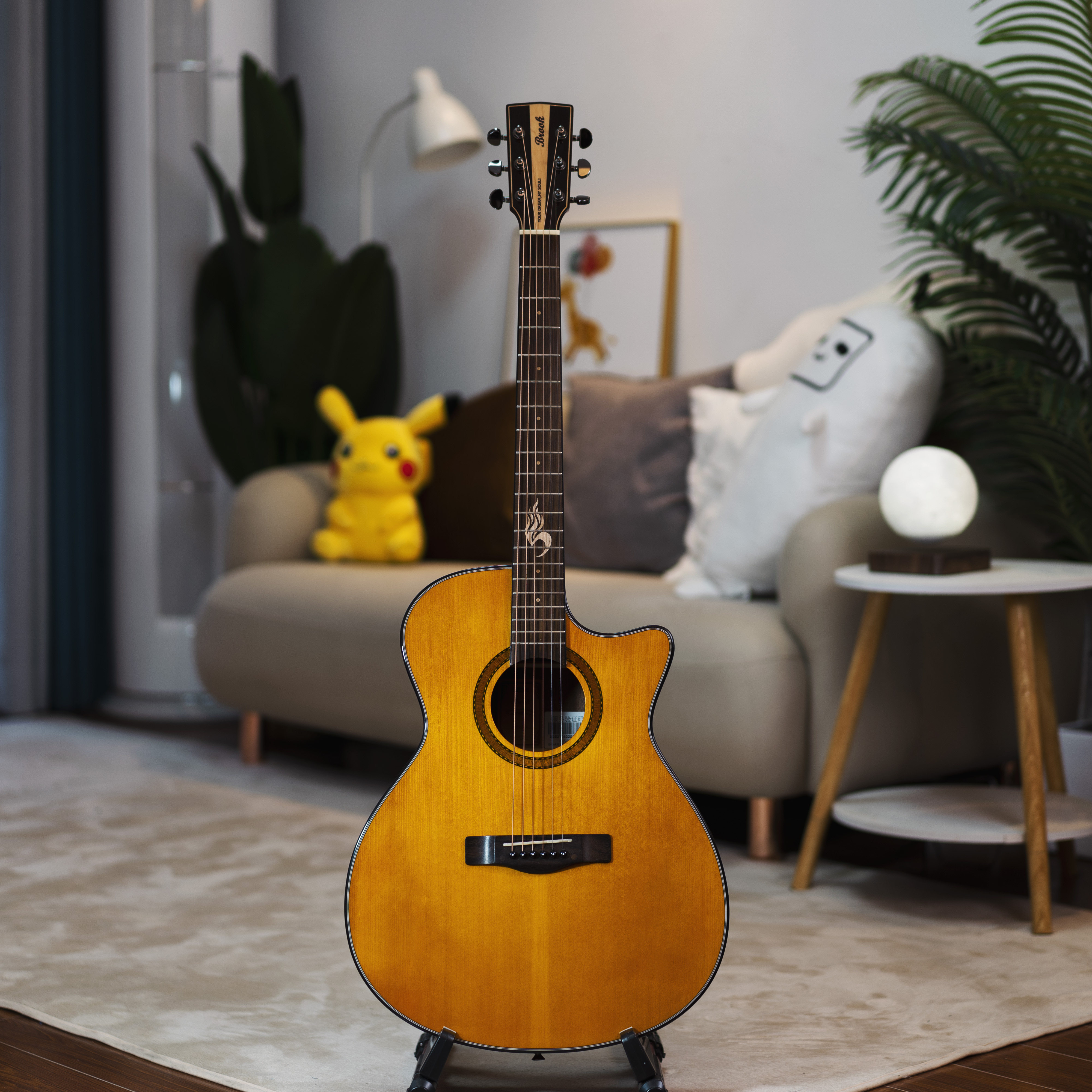 山山吉他布鲁克s25云杉面单41寸民谣单板电箱吉他民谣吉他