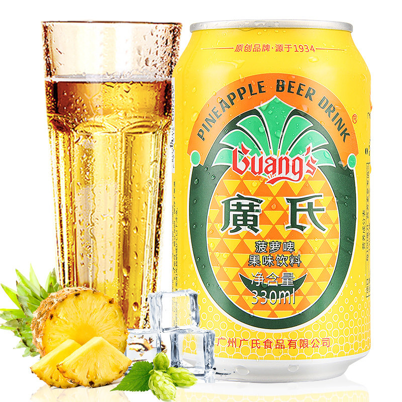 广氏菠萝啤果味饮料330ml/罐不含酒精果味啤酒