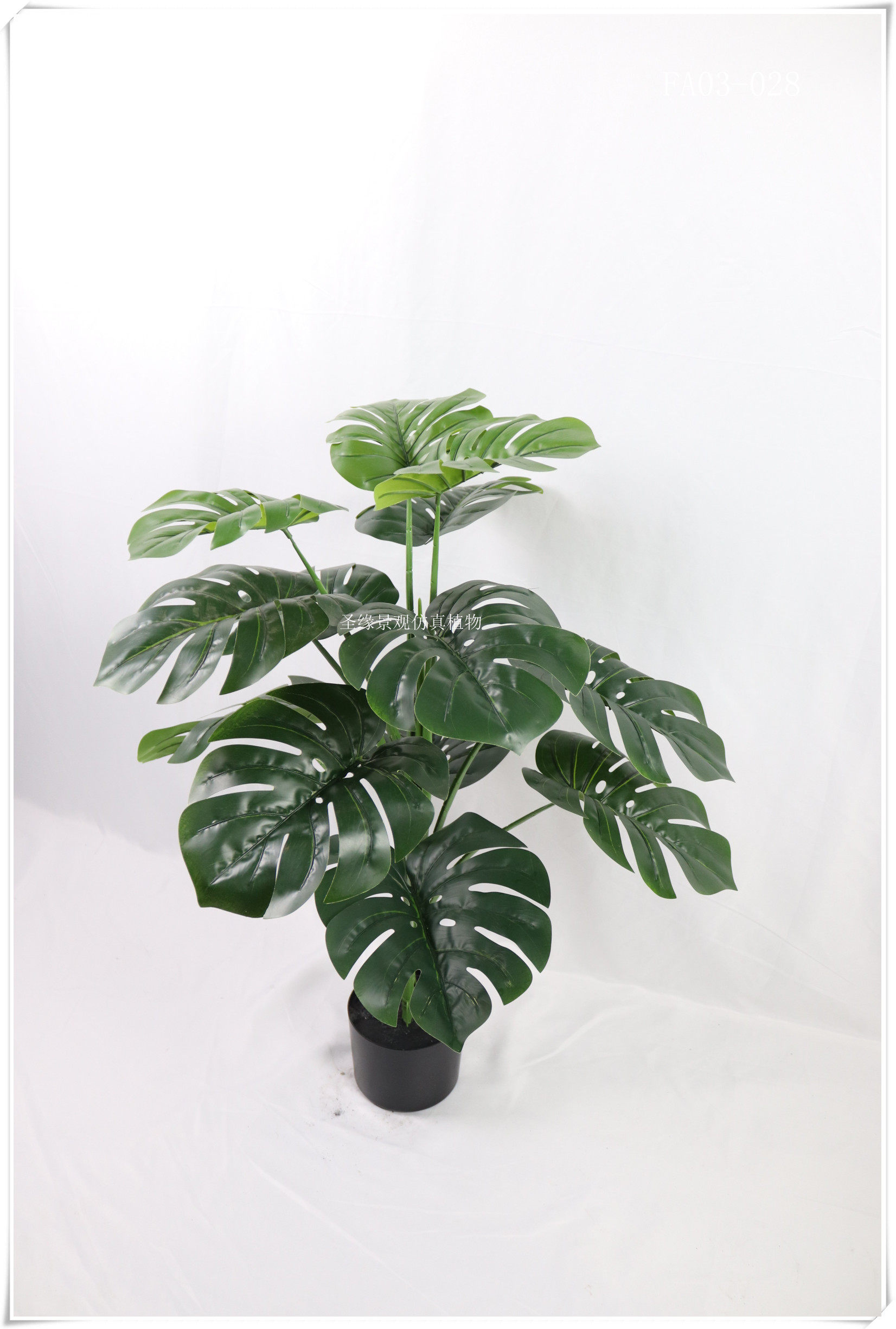 龟背盆栽仿真11叶90cm双杆植物装饰假花摆件仿真绿植