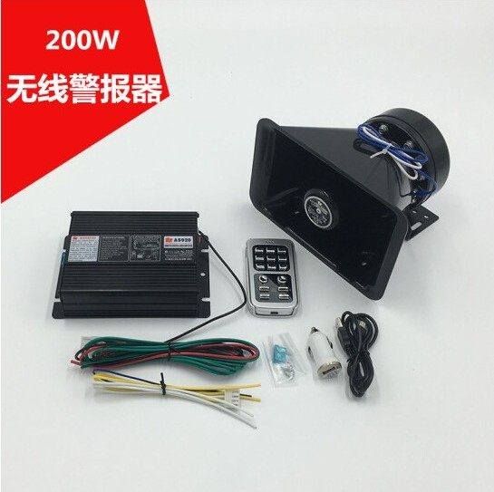 汽车12v24v警报器喊话器车载警笛喇叭无线200w400w600w改装扬声器