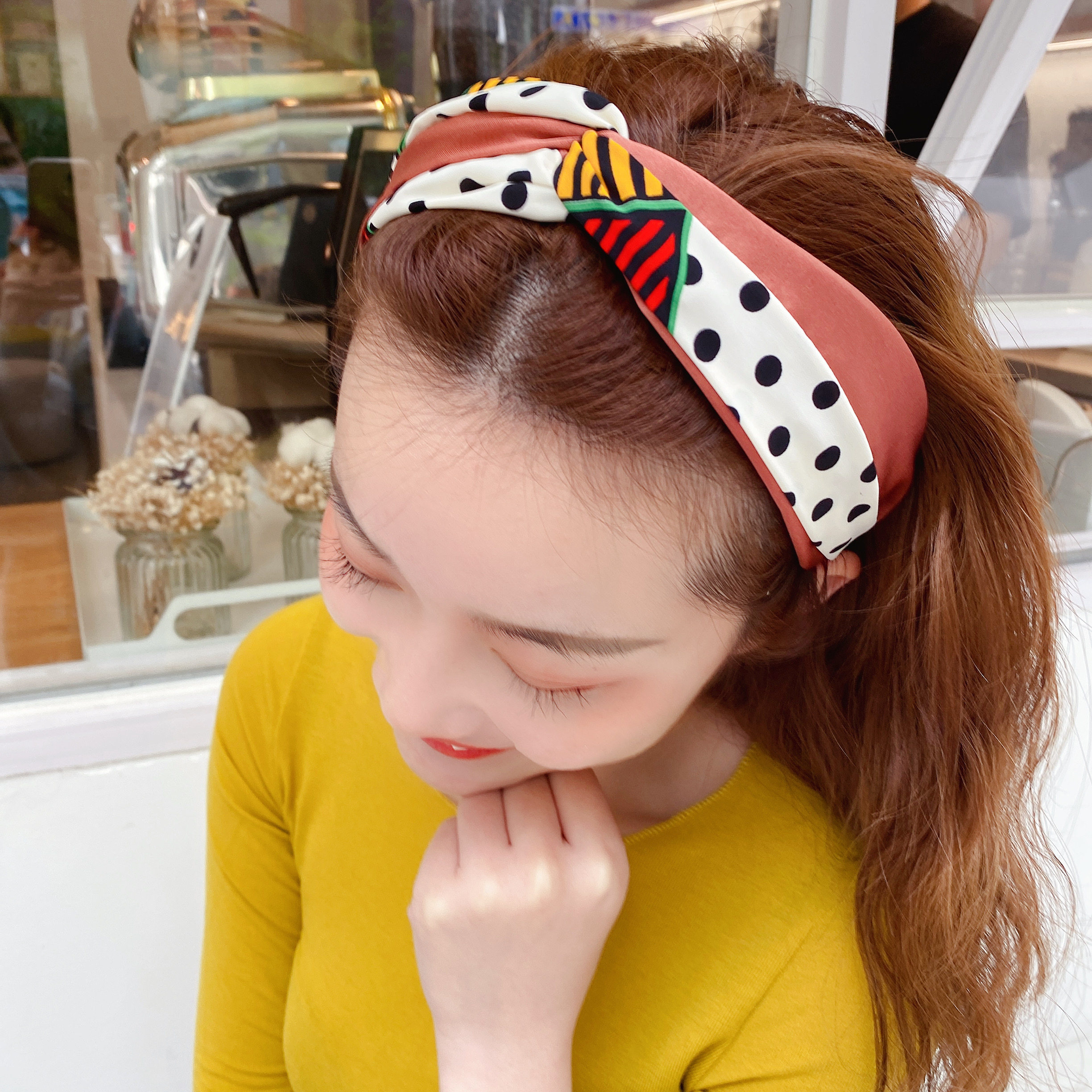 韩系发箍女宽边头箍波点复古百搭个性压发束发发卡秋冬新款发饰品