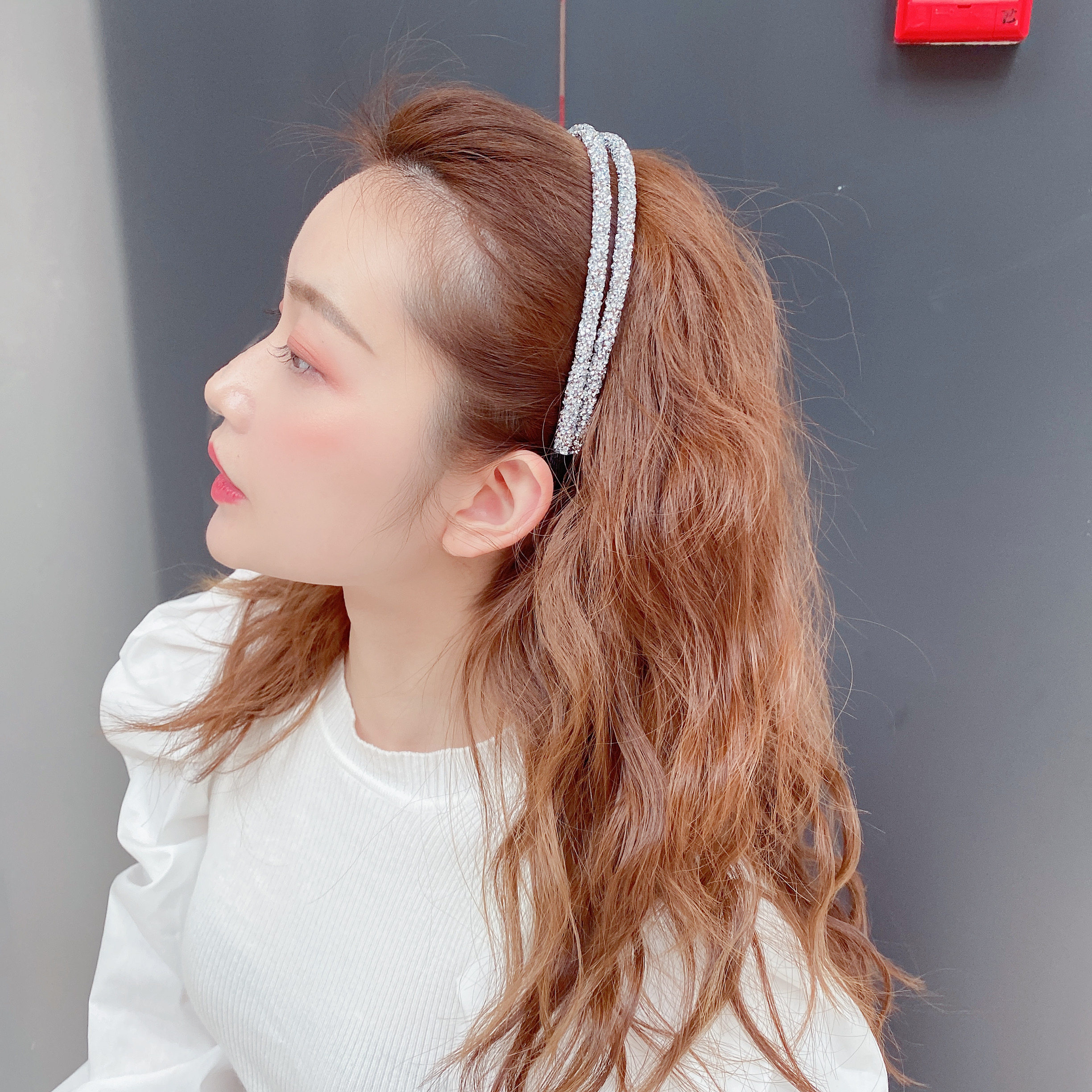 韩国气质发箍女名媛风双股闪闪宽边头箍压发发卡甜美百搭外出发卡