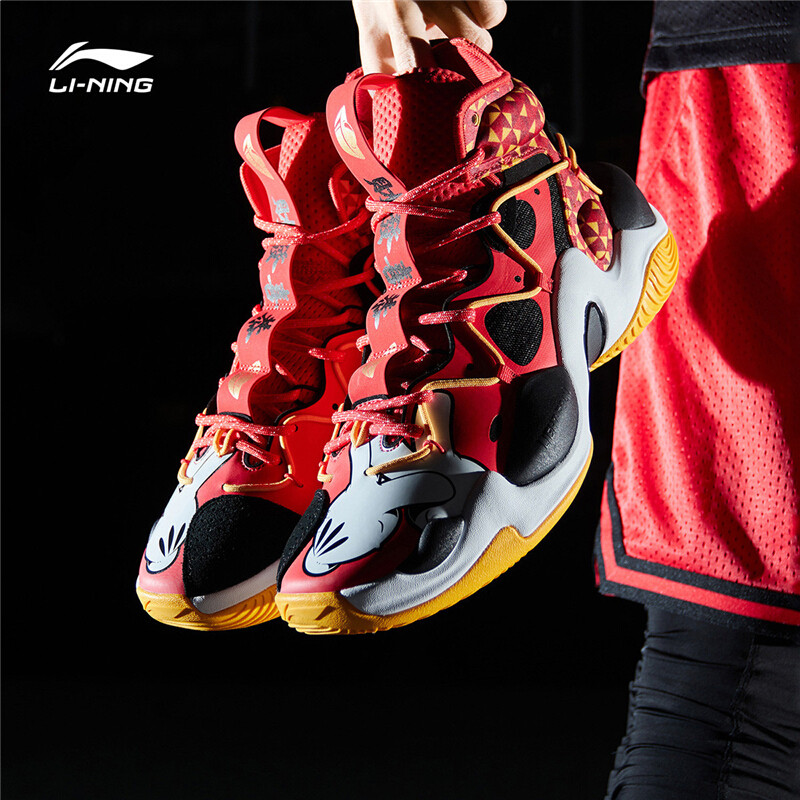 球鞋李宁篮球男鞋空袭米老鼠联名实战高帮精英篮球鞋