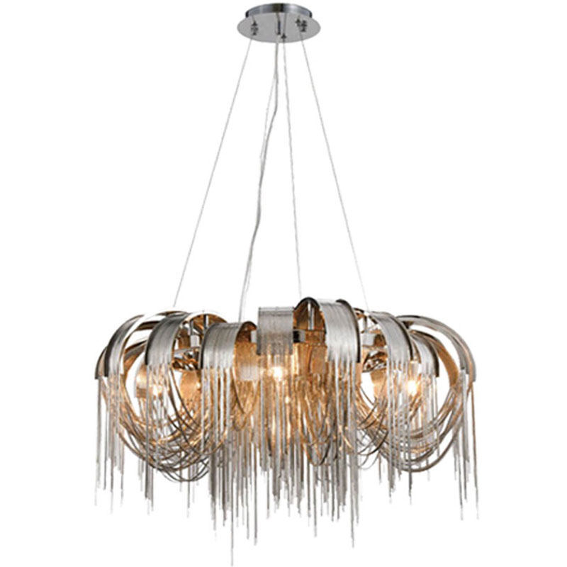 意大利吊链灯后现代流苏灯轻奢华酒店别墅工程复式楼客厅铝链吊灯