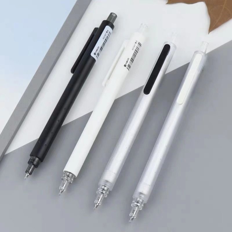 kacogreen菁点rocket简约黑白杆低重心按动中性笔学生中性笔