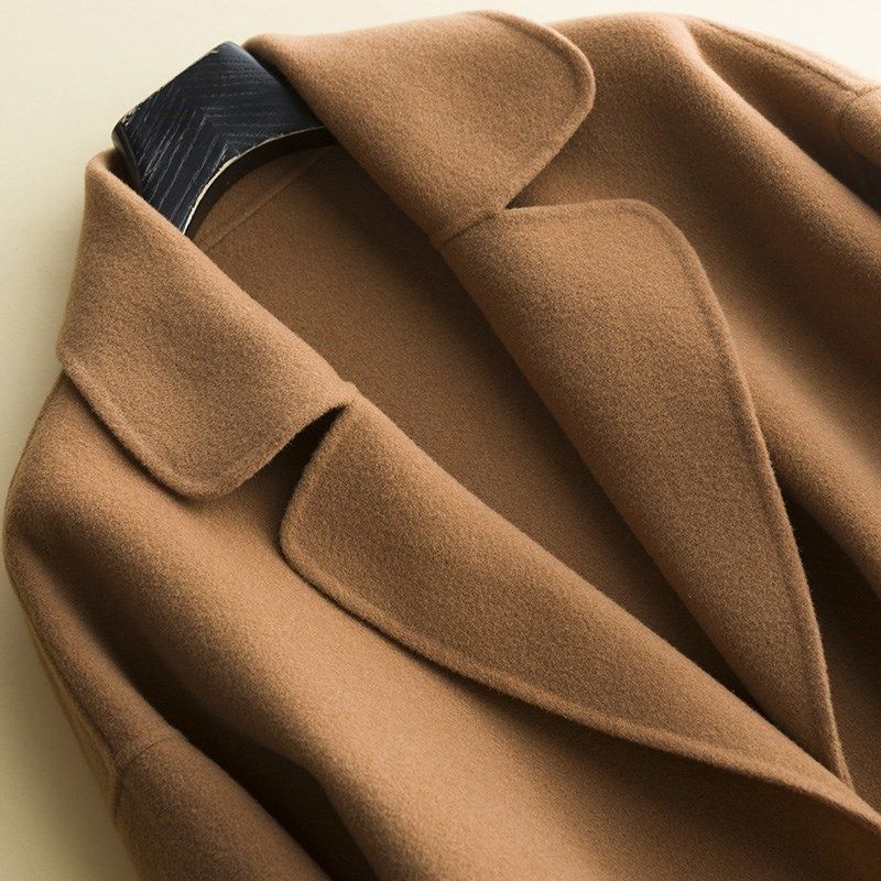 高端双面呢羊绒大衣女中长款2018秋冬新款森系100%纯羊毛呢子外套