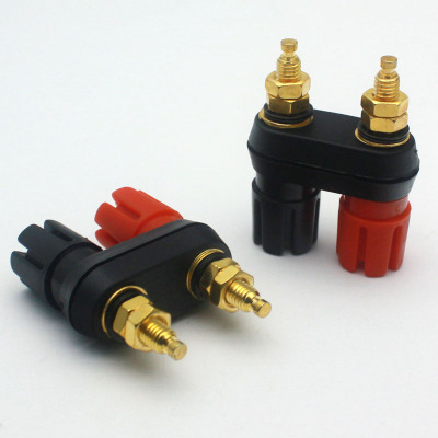 特维奥 双拼镀金接线柱 镀金 红黑连体接线柱 功放等可用