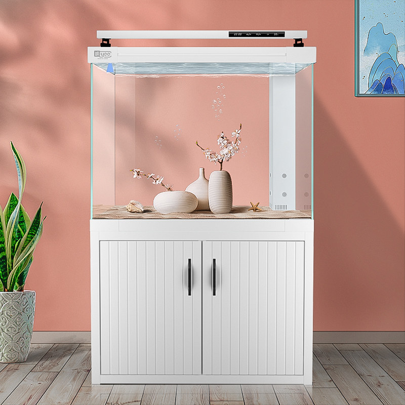 鱼缸yee客厅轻奢水族箱大中型家用意牌龙鱼缸玻璃桌面缸