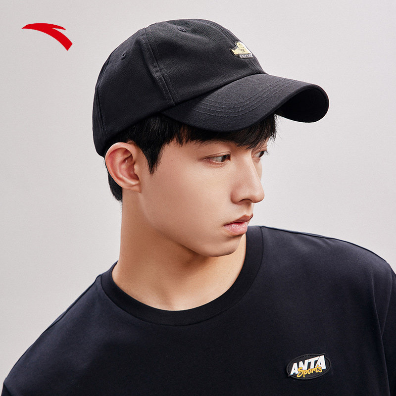 安踏饼干人丨复古软顶女夏季鸭舌帽时尚情侣款帽遮阳运动帽