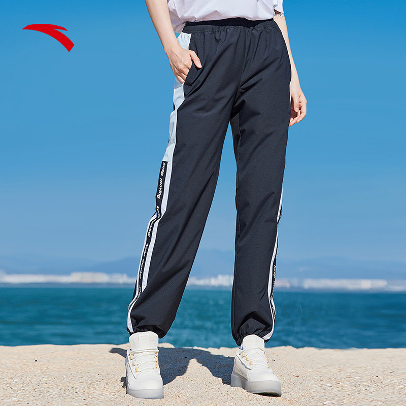 预售安踏运动女裤夏季新款复古收口束脚宽松运动长裤