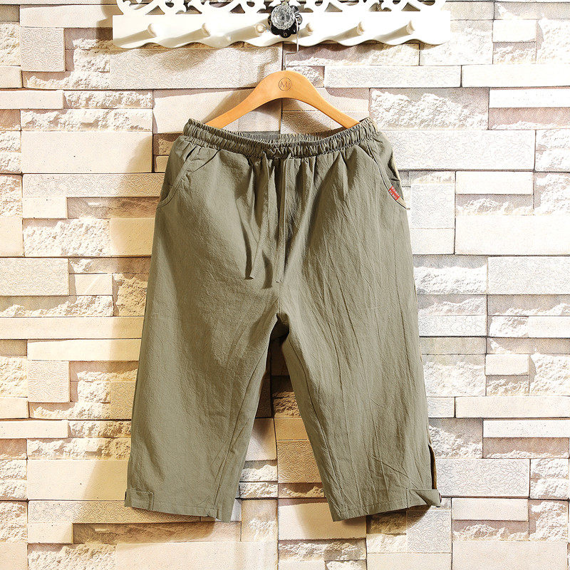棉麻2020潮流薄款裤子五分六分7分宽松夏季休闲裤