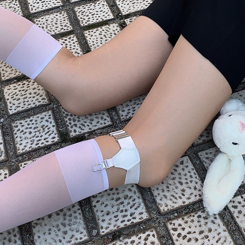 朋克薄款夏天春夏袜夹夏季腿环制服jk小腿中筒袜