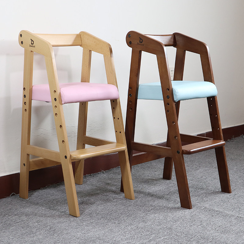 出口儿童餐椅子实木可升降多功能靠背椅宝宝吃饭餐桌椅小板凳学习