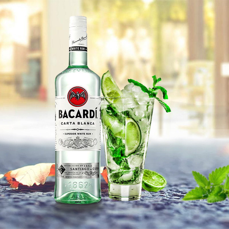 朗姆bacardi百加得白超级白朗姆750ml烘焙鸡尾酒洋酒朗姆酒