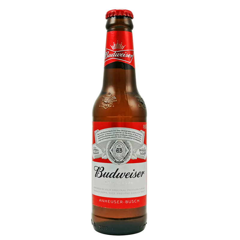 百威啤酒budweiser国产玻璃瓶275ml24瓶啤酒