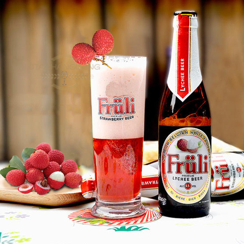芙力fruli荔枝啤酒330ml24瓶比利时进口精酿果味啤酒