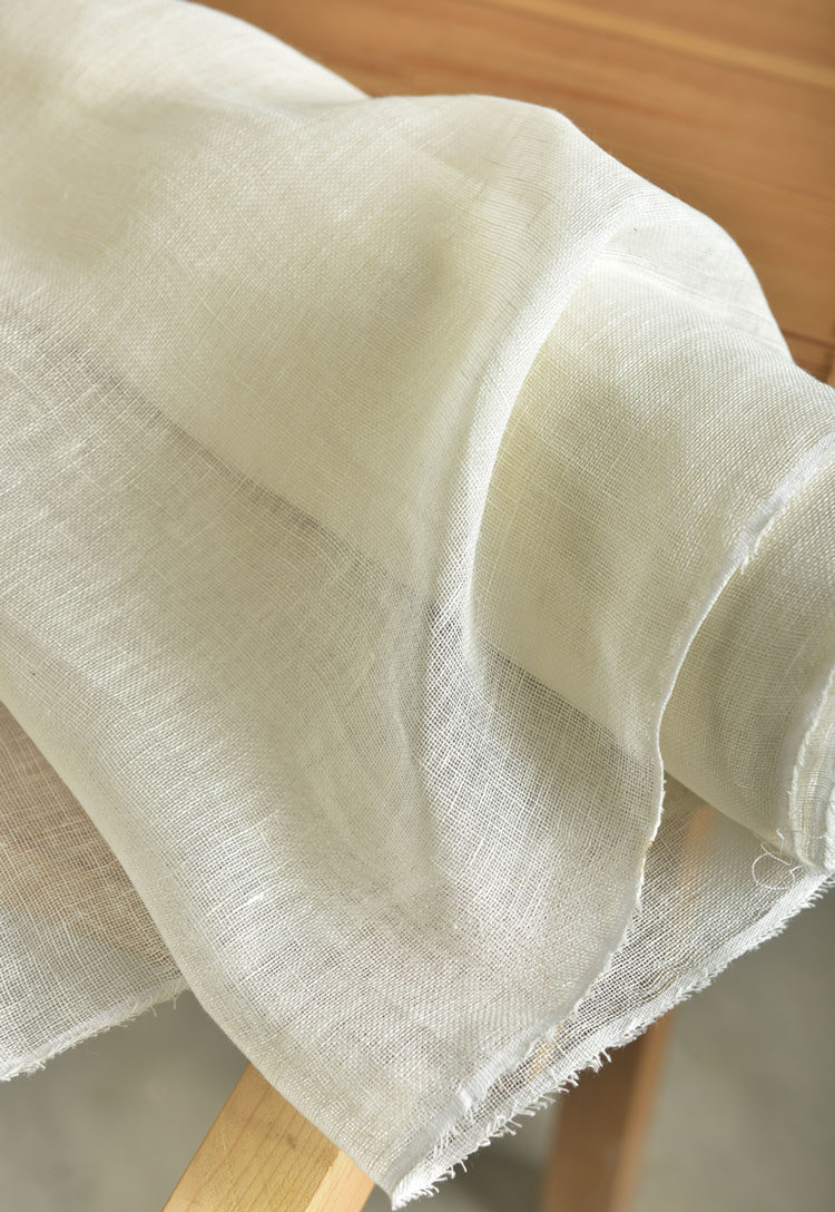 纯亚麻纱皱纹面料天然凉爽稀疏透有筋骨拍照海绵垫