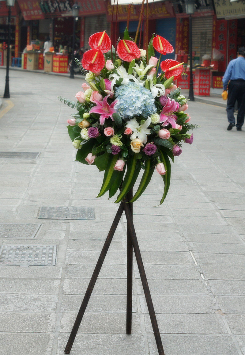 2017年新款高档三脚架开业花篮厦门泉州鲜花同城鲜花速递同城
