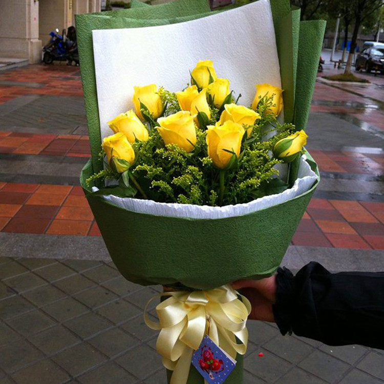 鲜花道歉11朵黄玫瑰合肥同城速递肥东肥西花店鲜花速递同城