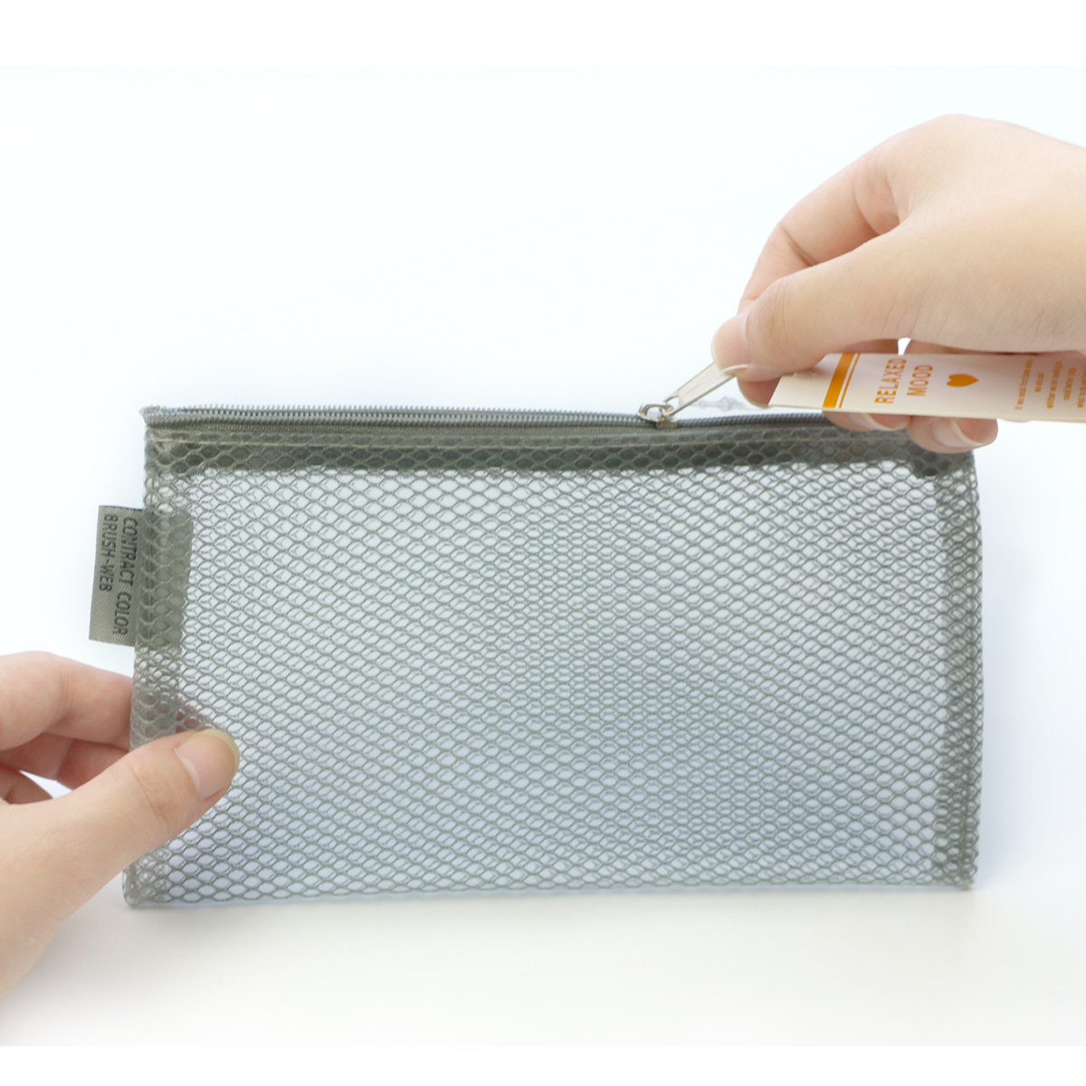 巨门优品网格拉链a4b5a5a6防水透明笔袋