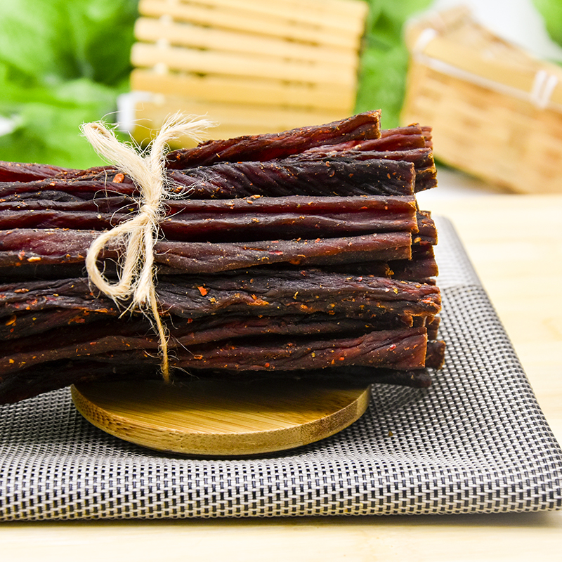 牛肉干内蒙古风干手撕超干肉条正宗特产散装零食500g两桶装1斤