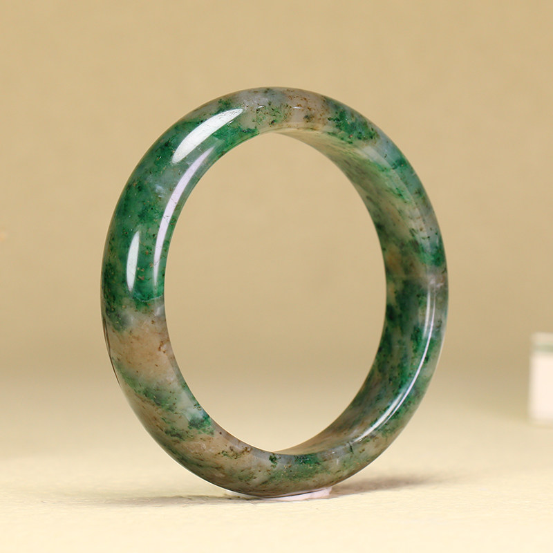 涵韵珠宝天然玉石老坑天蓝料南阳独山玉手镯原产地玉雕厂直供