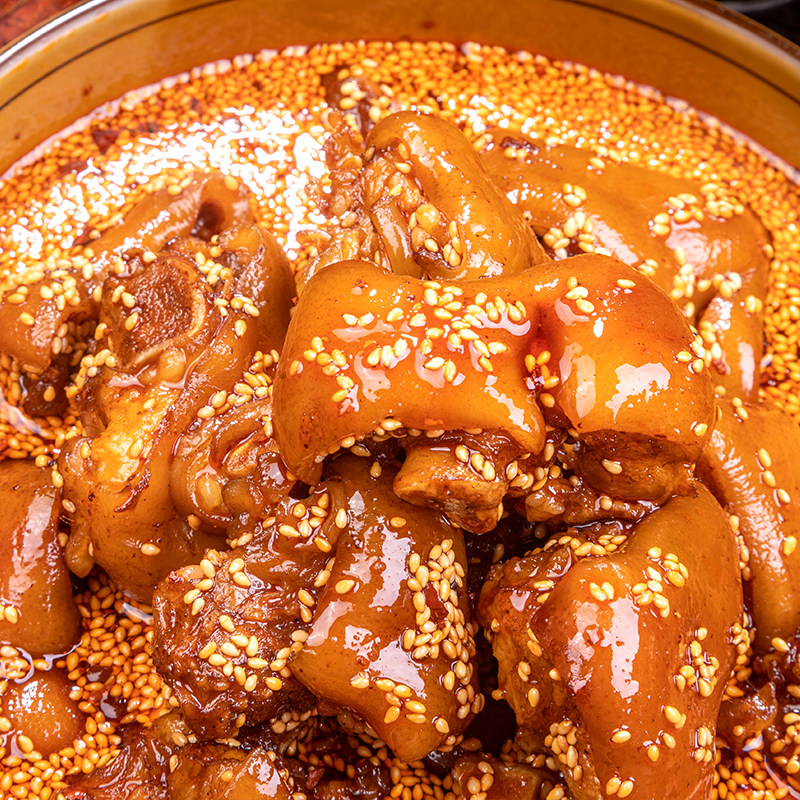 熟食钵钵风味切块猪蹄猪手手脚即食真空甜辣猪肉类