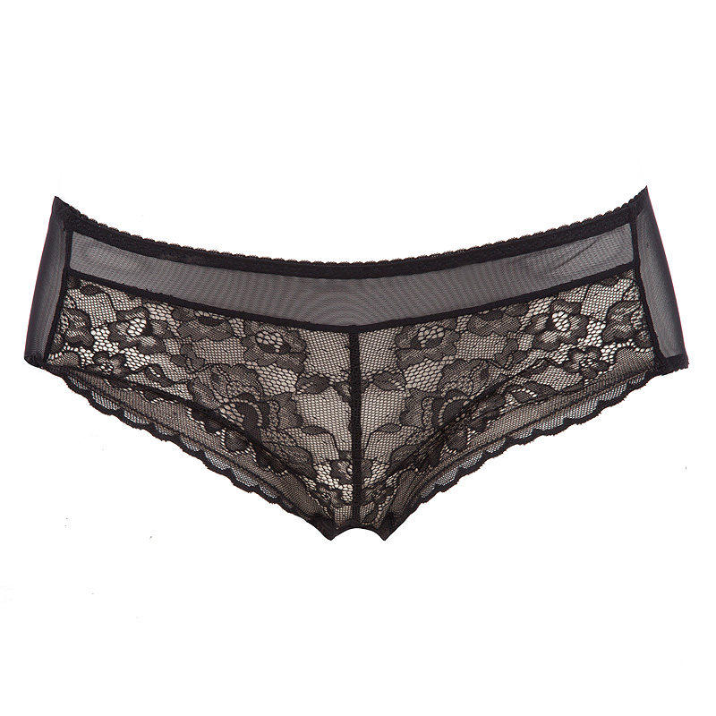 古今蕾丝中低低腰平角内裤女士性感透明舒适平角裤