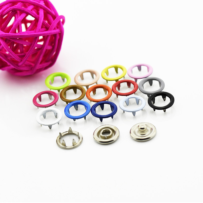 彩色铜脚高脚五爪钮扣婴儿摁扣连体爬爬按扣纽扣