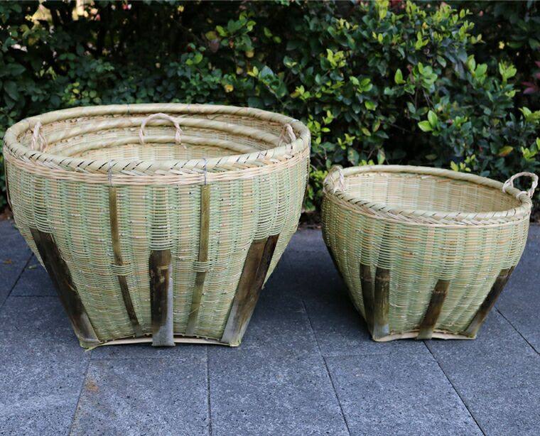 竹编箩筐大号竹篓篓子农家家用扁担圆筐竹制品竹编