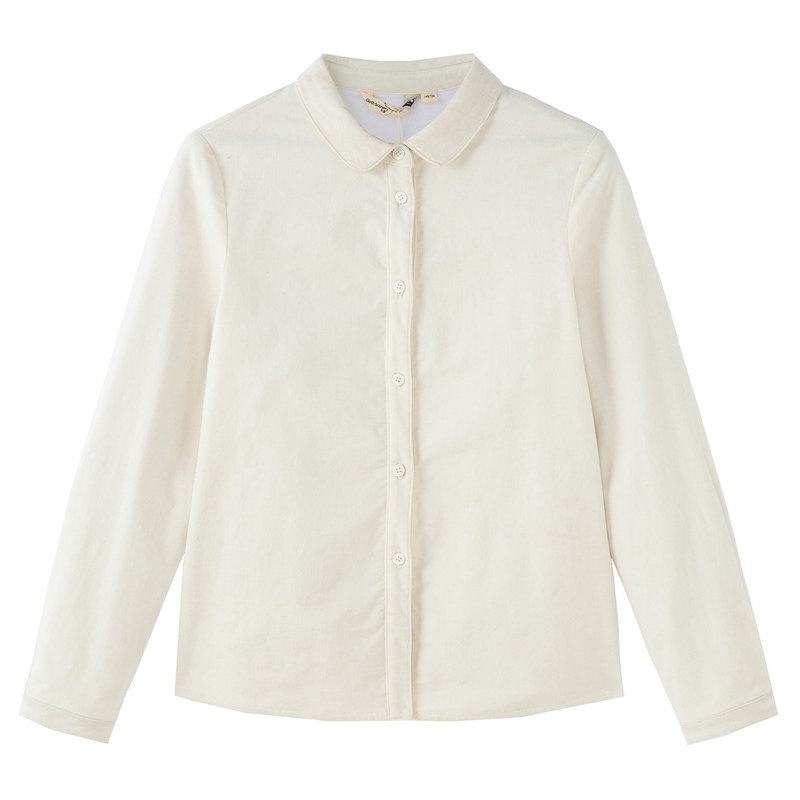 布景童装 冬季新品衬衫商场同款女童单排扣圆立领女儿童长袖衬衫