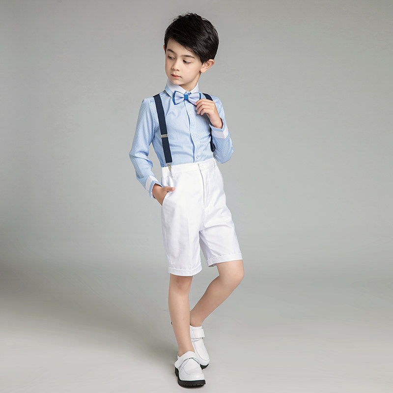 儿童礼服男生合唱钢琴演出服背带带装男童六一儿童演出服