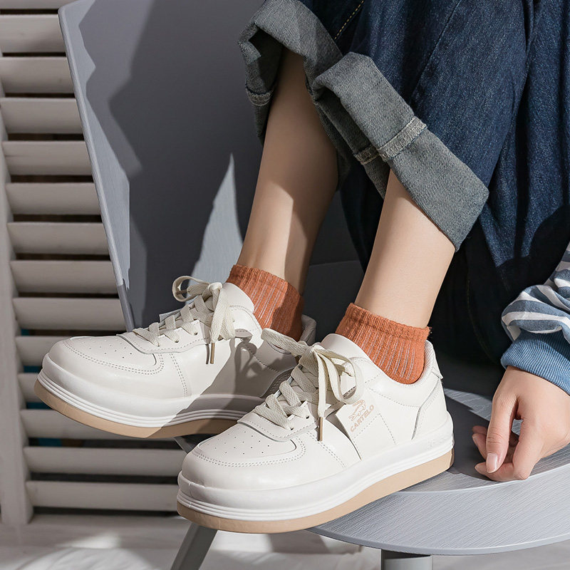 小白鞋女2021新款女鞋大头鞋百搭春季2022厚底休闲板鞋子ins潮