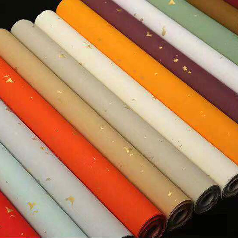 蜡染笺粉蜡笺纸四尺六尺半生半熟国展书法创作专用彩色宣纸作品纸