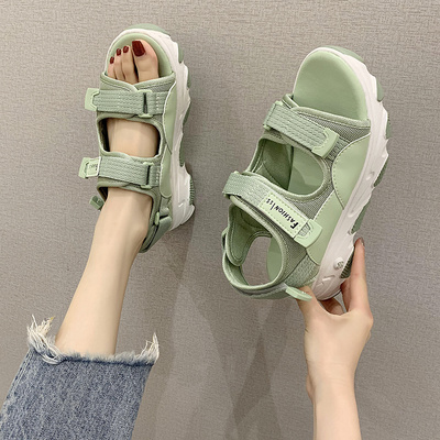 老爹运动凉鞋女夏季2020新款韩版百搭松糕厚底时尚学生休闲沙滩鞋