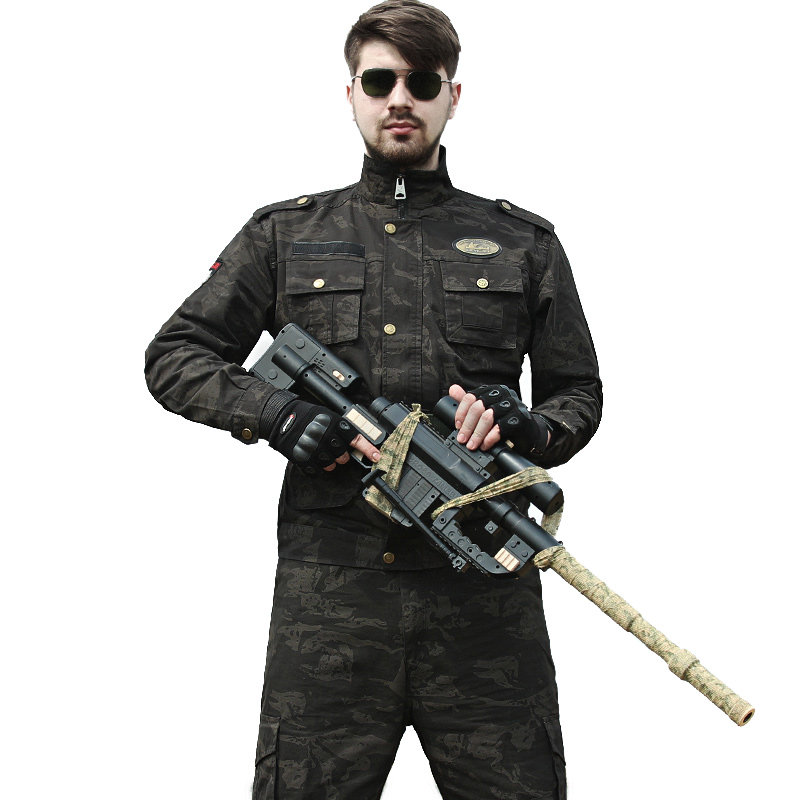 纯棉黑鹰迷彩服套装男特种兵作训衣服野战服战术军装制服套装外套