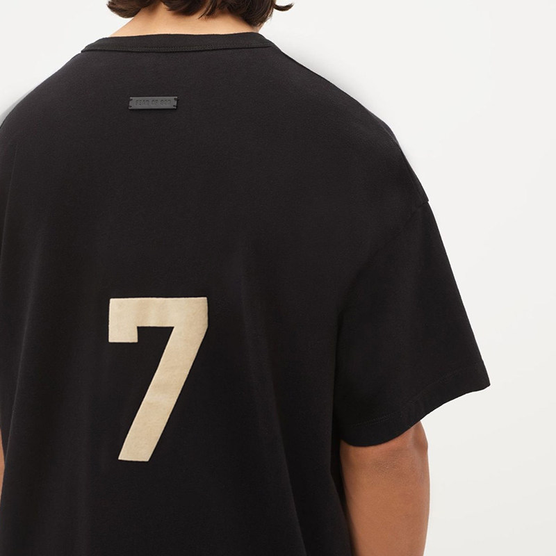 我不潮fogfearofgod第七季主线高街宽松数字7植绒印花短袖t恤