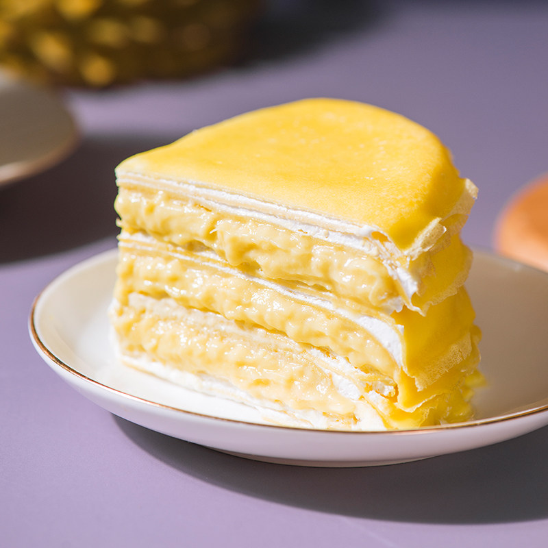 榴莲四季爆浆千层蛋糕6寸盒装网红甜品零食传统西式糕点