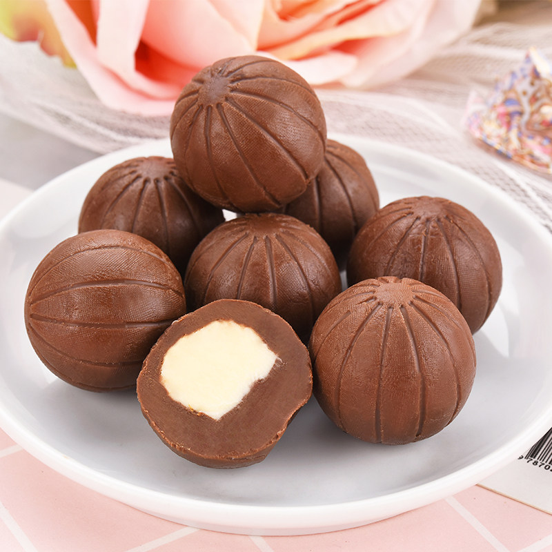 阿q熊夹心巧克力球散装500g