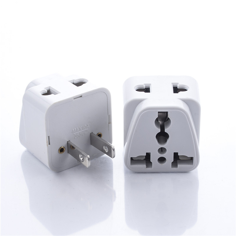 二脚转三孔插头2转3插座转换器三脚两孔家用二三插中国美国日本