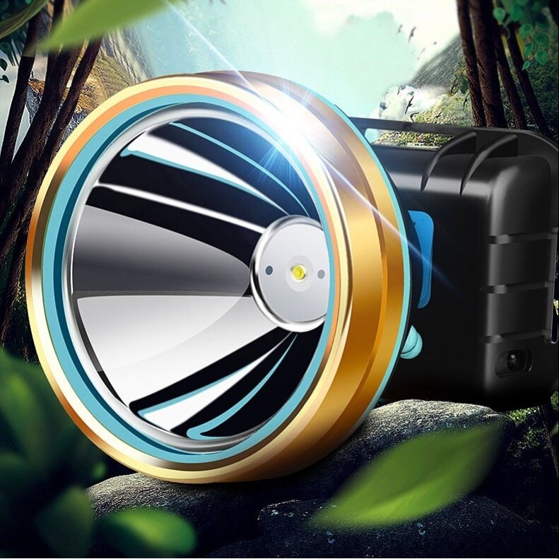 led头灯强光超亮头戴式手电筒户外远射充电感应夜钓鱼小氙气矿灯