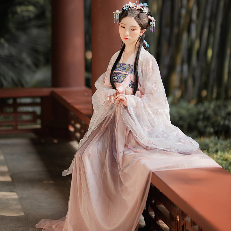 国风古风飘逸仙气襦裙齐胸古装中国月夕原创民族服装