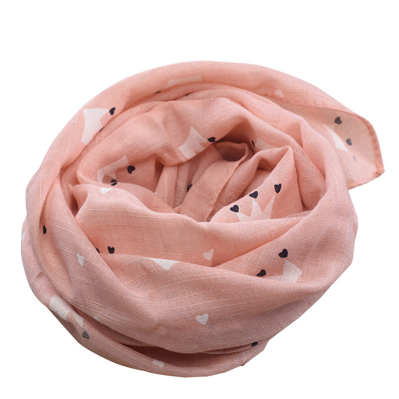 宝宝围巾春秋夏薄款女宝棉麻婴儿儿童纱巾防风围巾